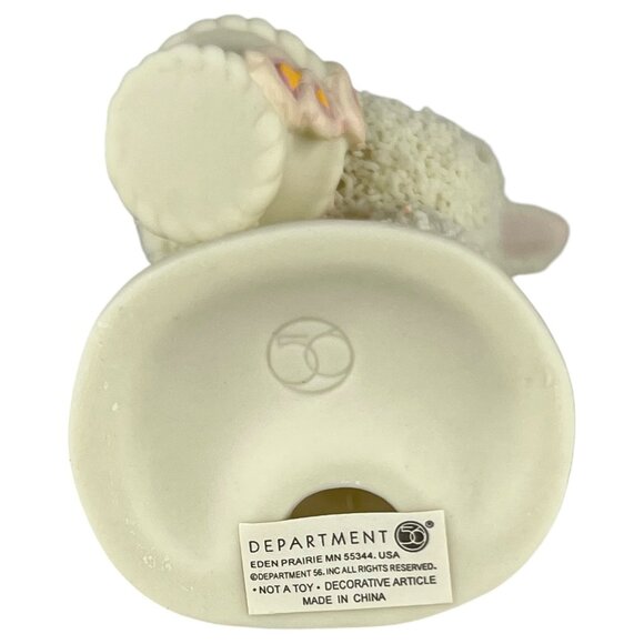 Dept 56 Snowbunnies Figurine A Basket Of Cheer Pink Flowers Easter Snowbabies - Picture 5 of 8